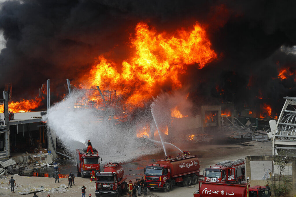 APTOPIX Lebanon Fire